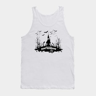 Happy Halloween, Haunted House Tank Top